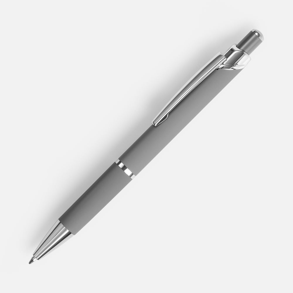 Ручка шариковая Chromos Soft Touch, серая