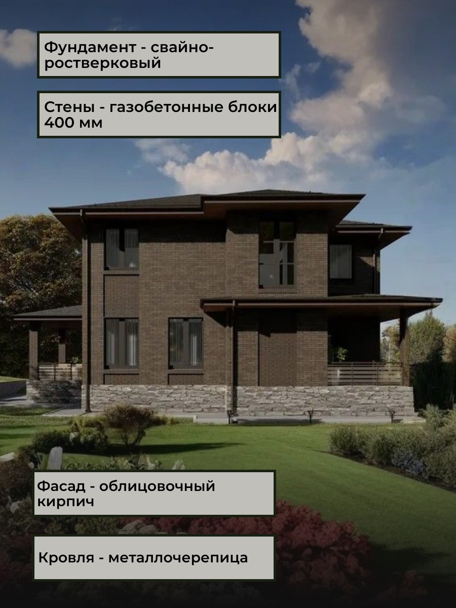 Проект дома 135 м2 / Газобетон / 2 этажа — фото 5