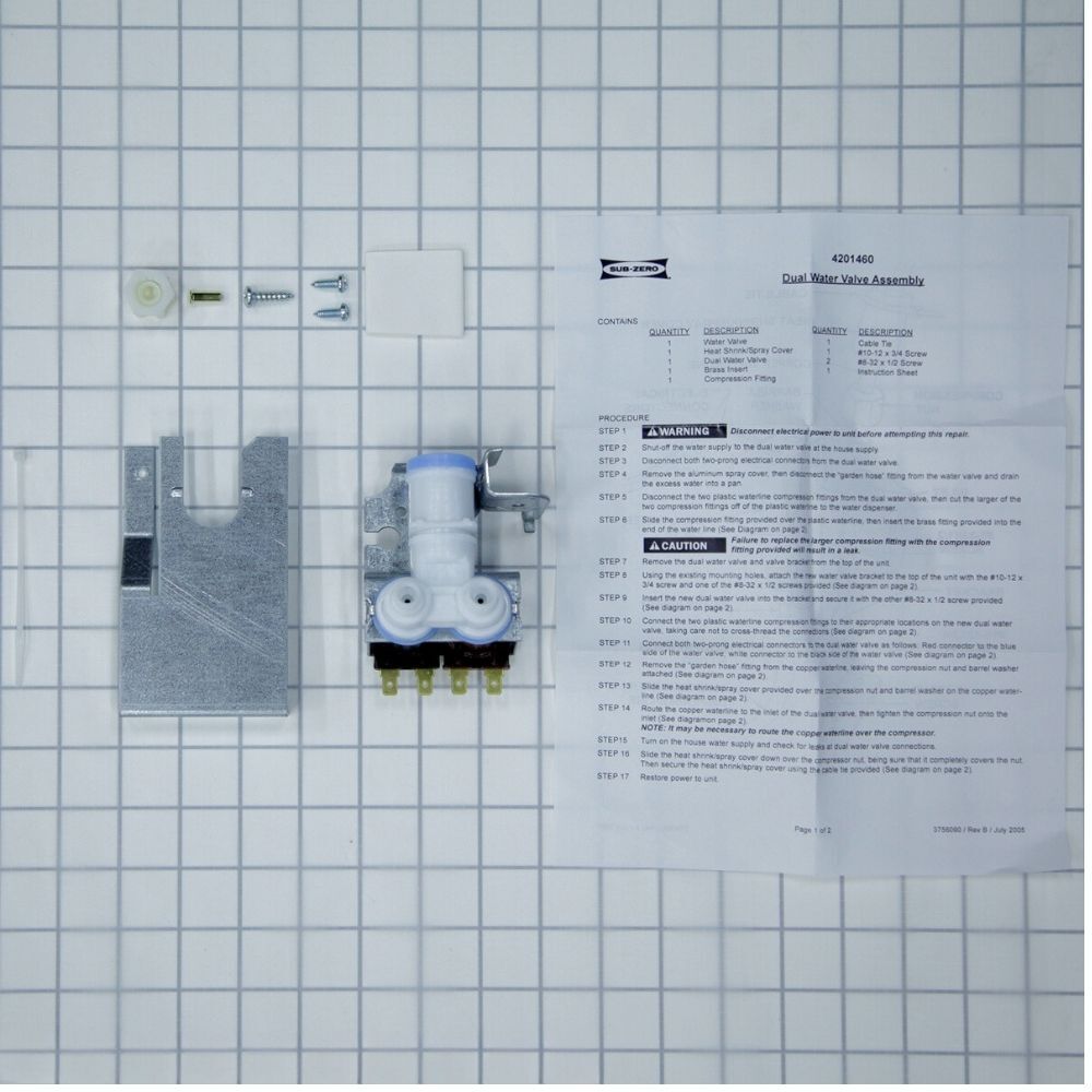 4201460 Genuine SubZero Dual Water Valve for Models 590, 680, and 690