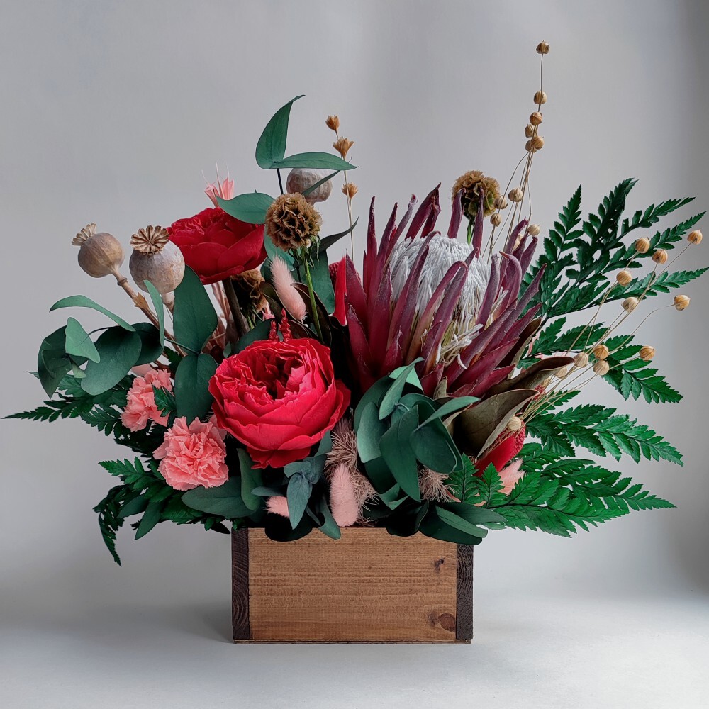 Композиция в ящике Жаркое лето