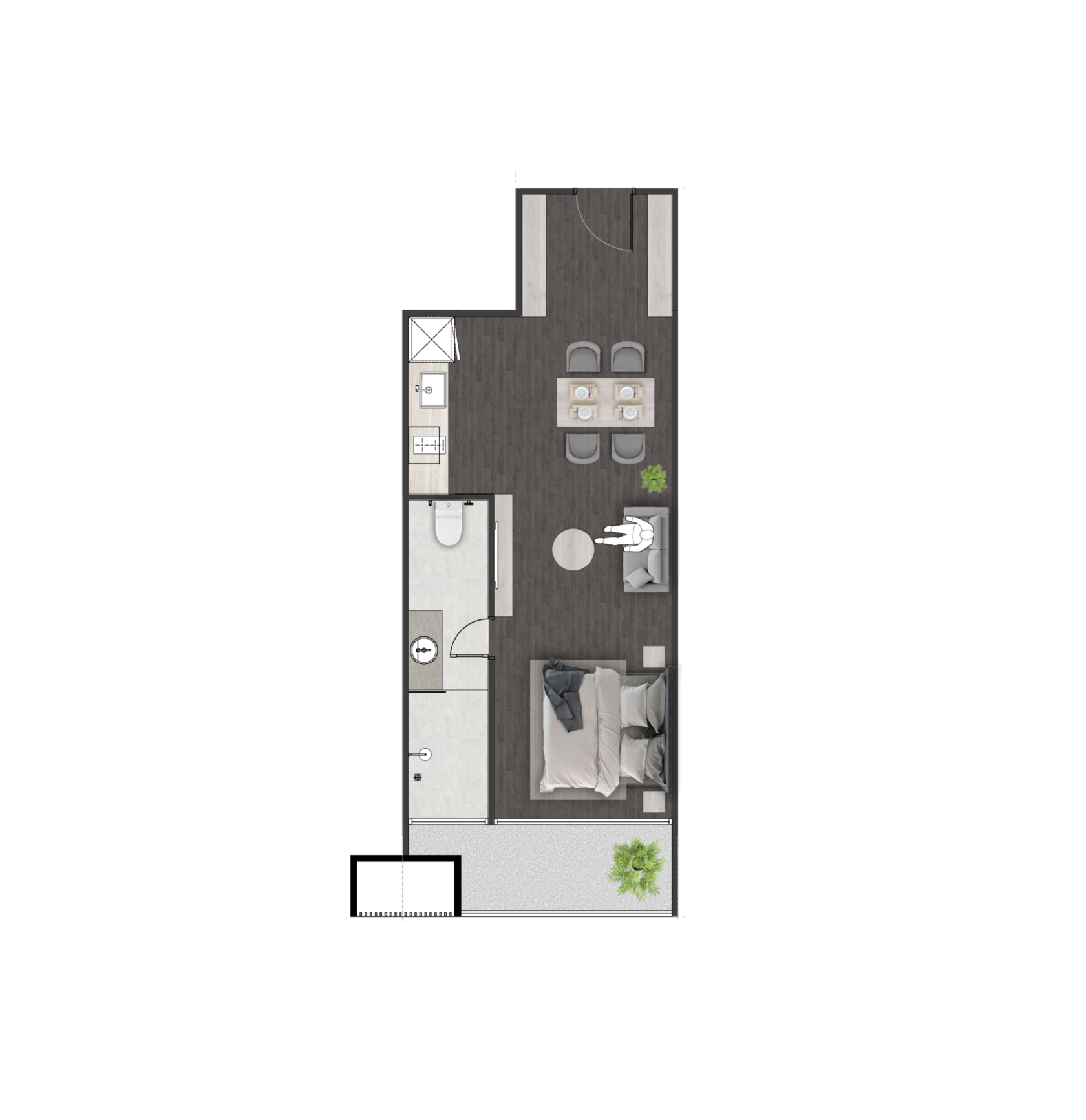 Unit 3309 — Studio · 49.85 m²