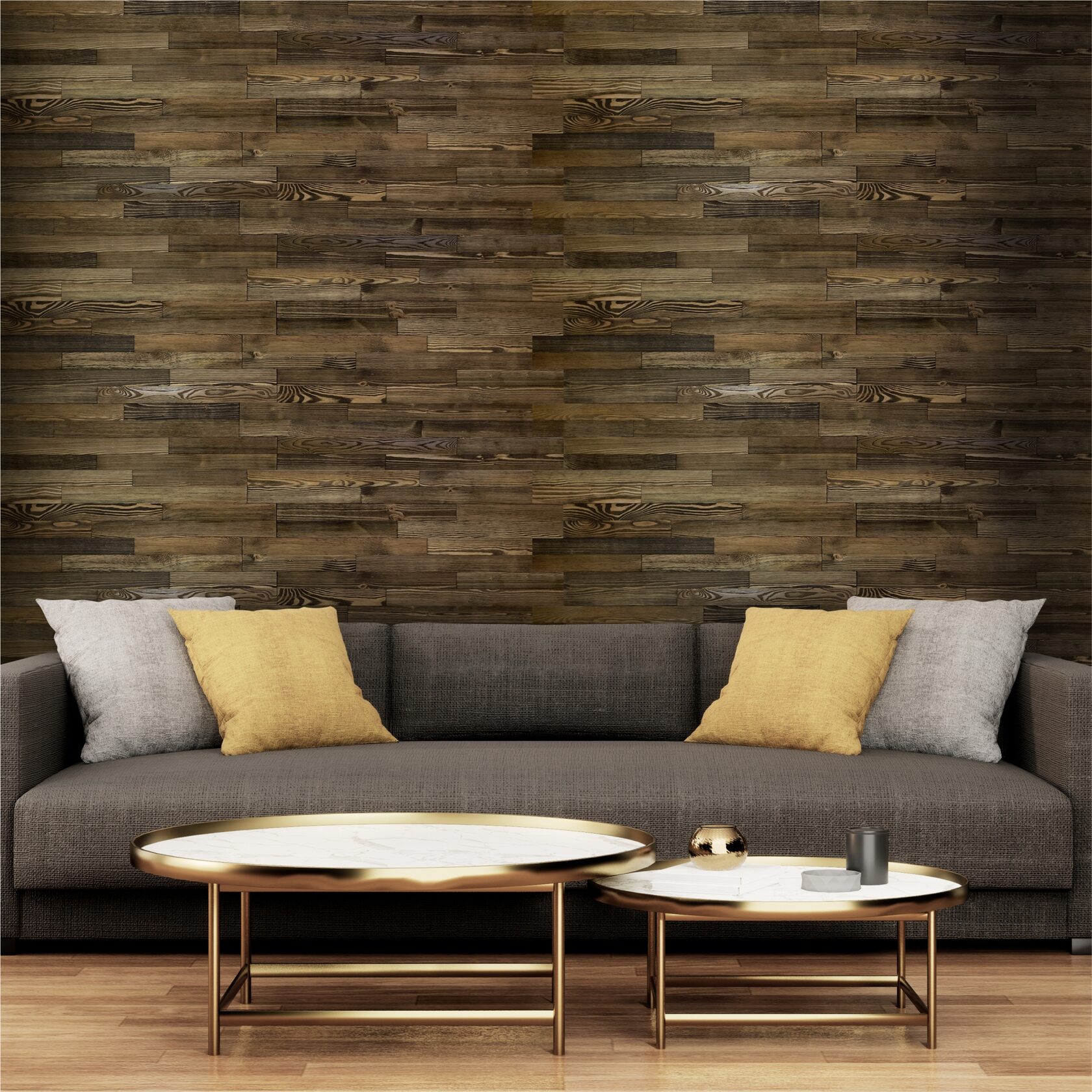 Двухслойные стеновые панели “Темный орех” - Artbarnwood