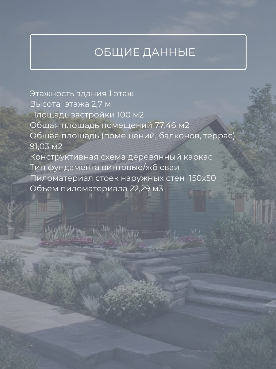 Проект дома 77 м2 / Каркасник / 1 этаж / — фото 6
