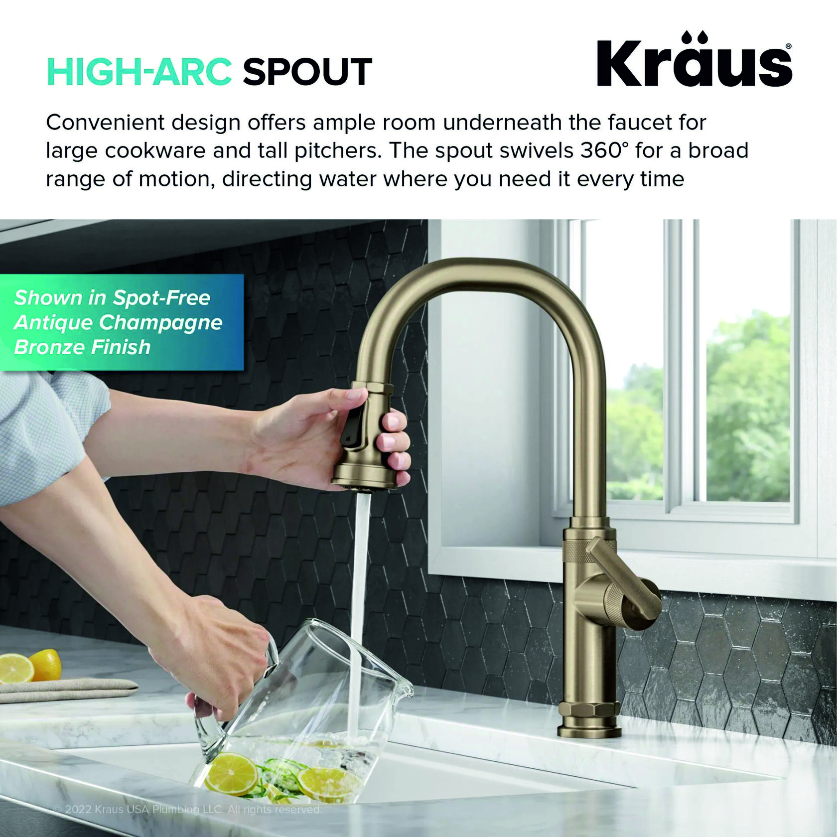 Кухонний змішувач Kraus KPF-4102MB - изображение 6