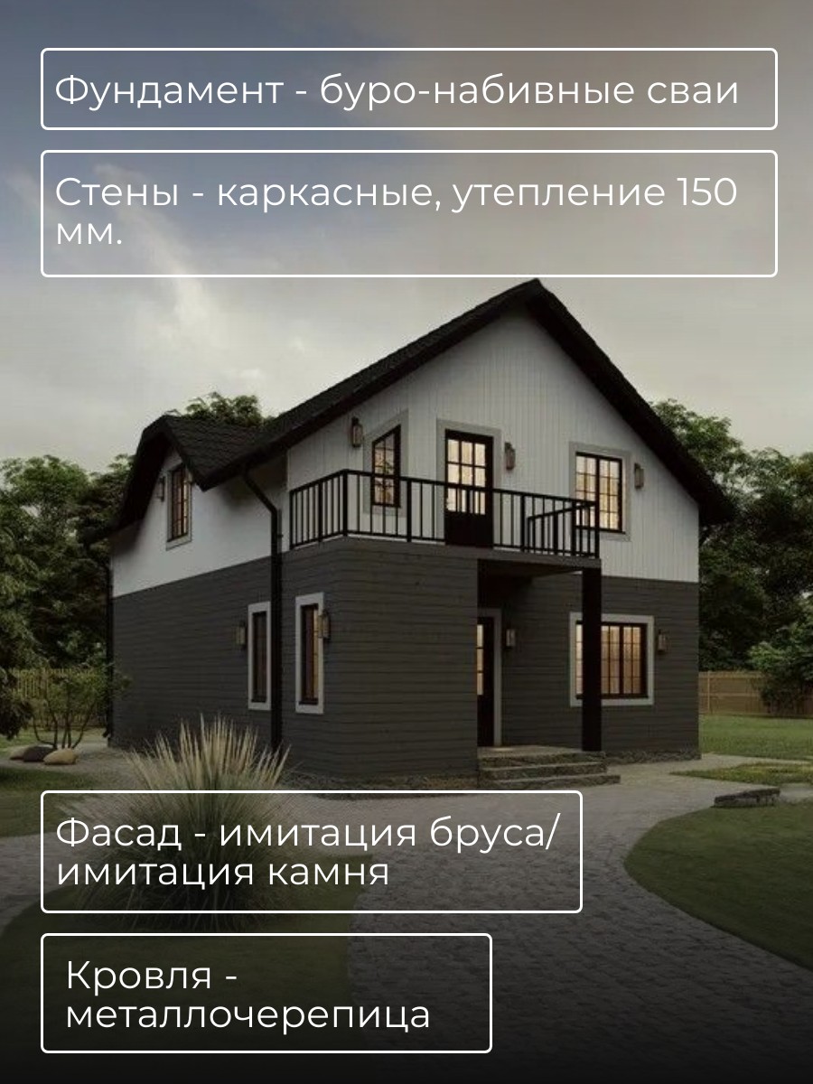 Проект дома 147 м2 / Каркасник / 2 этажа — фото 6