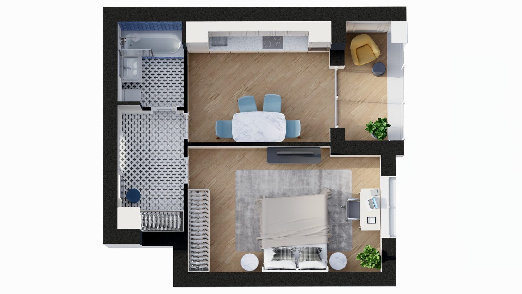 Планировка 1-комн. 3