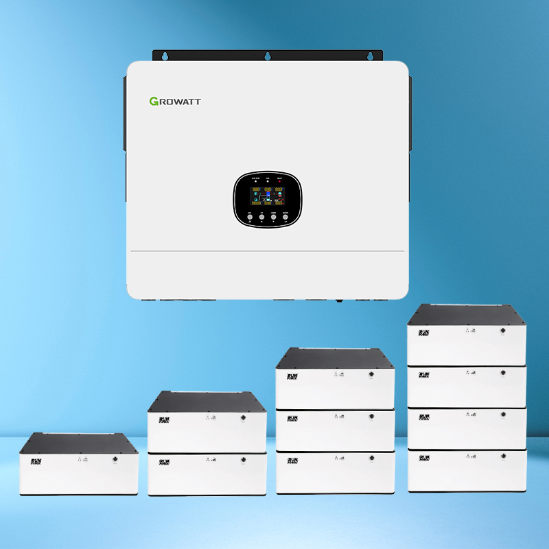 Источники бесперебойного питания 8 кВт Growatt SPE 8000ES + аккумуляторы LiFePO₄ до 76.8 кВт⋅ч
