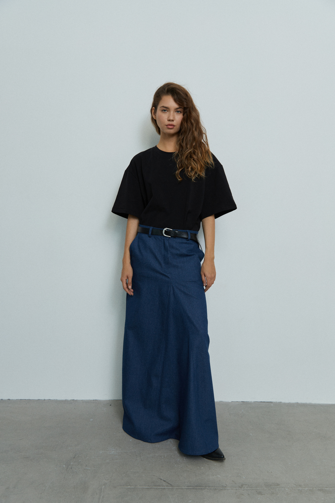 ДЖИНСОВАЯ ЮБКА-КЛЕШ - PENNYMANNY