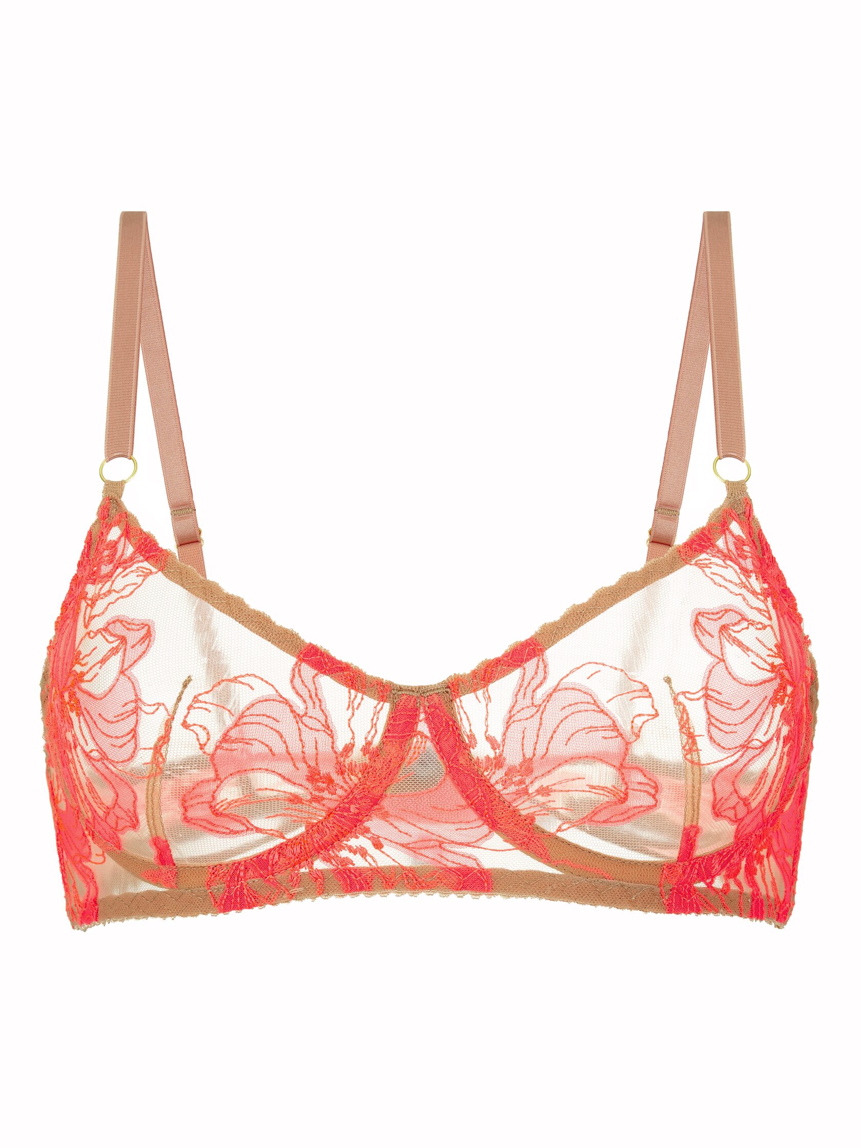 Лиф с косточками «Passionfruit» из ярко оранжевого кружева