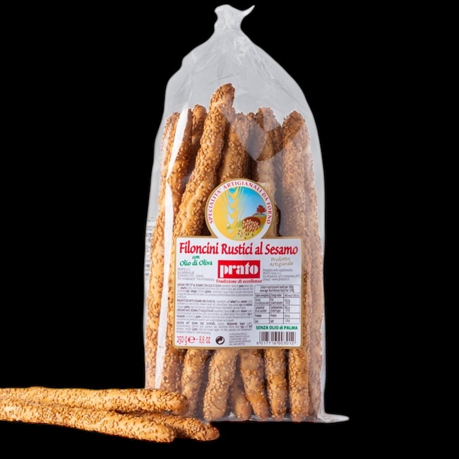Гриссини Филончини с кунжутом 250 г, Filoncini rustici al sesamo Prato 250 gr
