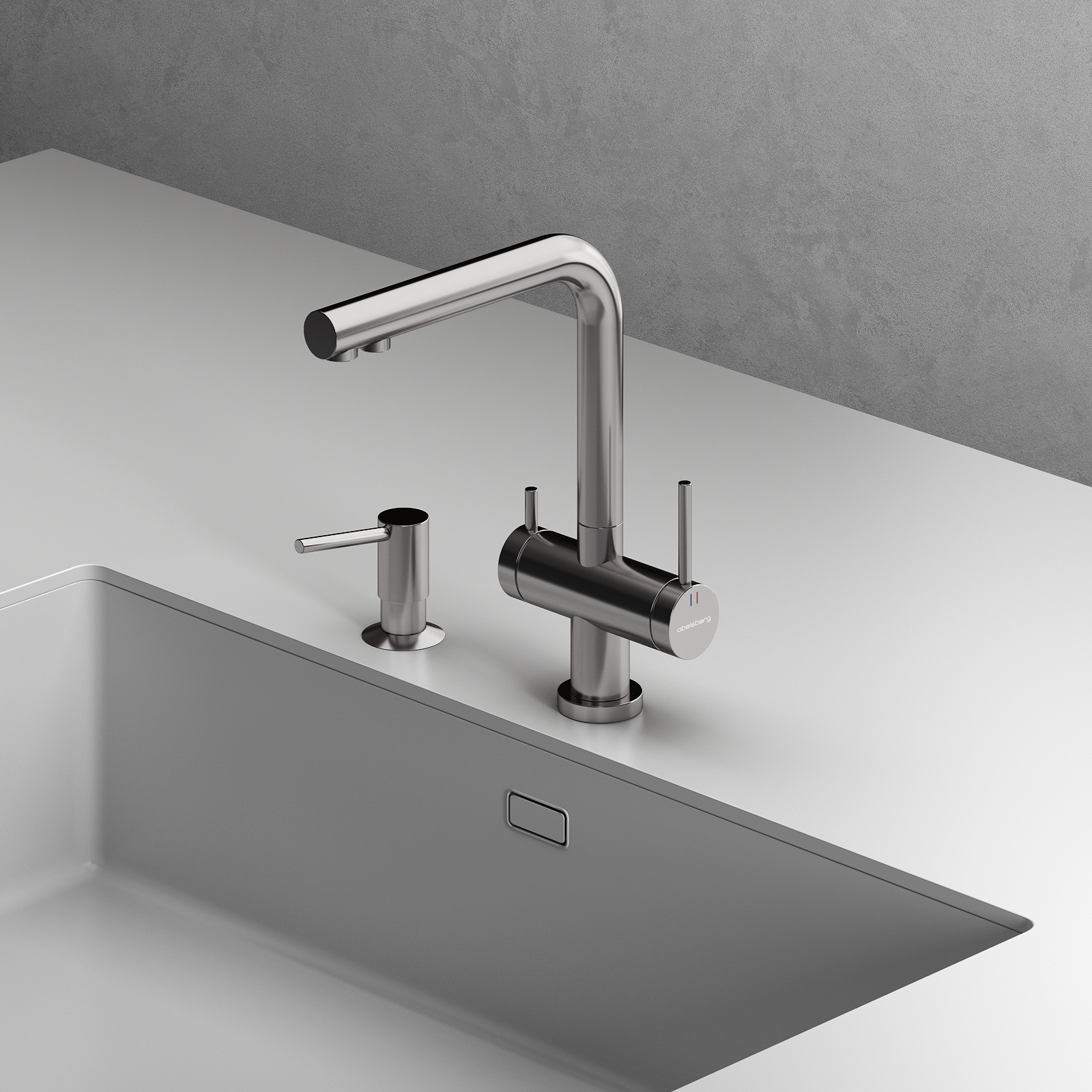 Смеситель для кухни Abelsberg Pura глянцевый с возможностью подключения фильтра для воды