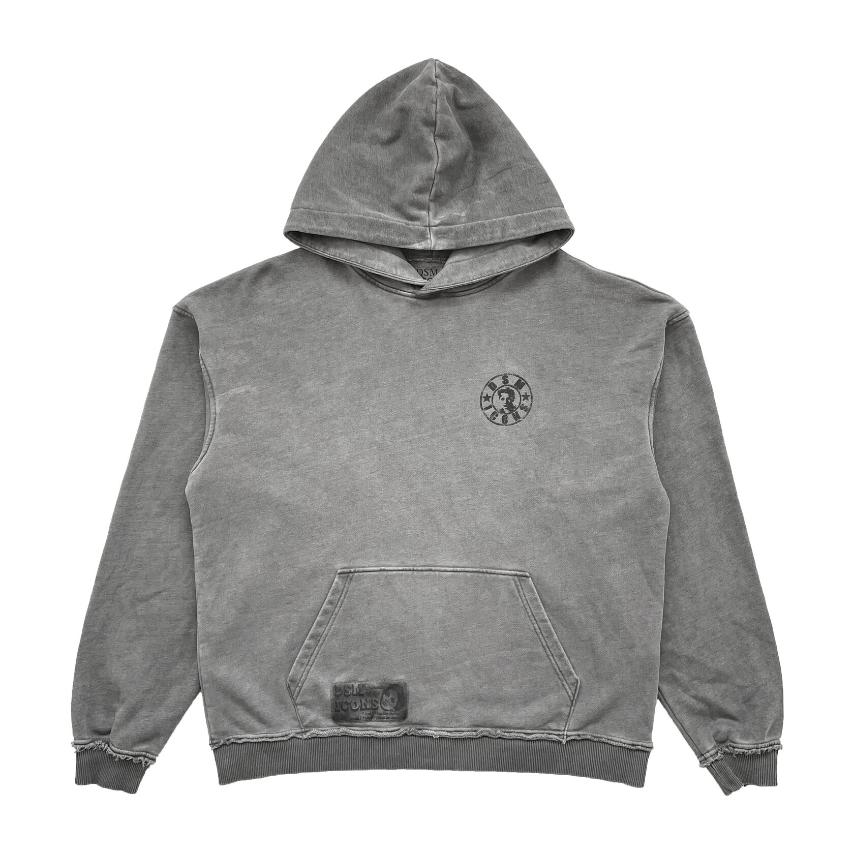 Garment Dyed Smoke Grey Logo Hoodie