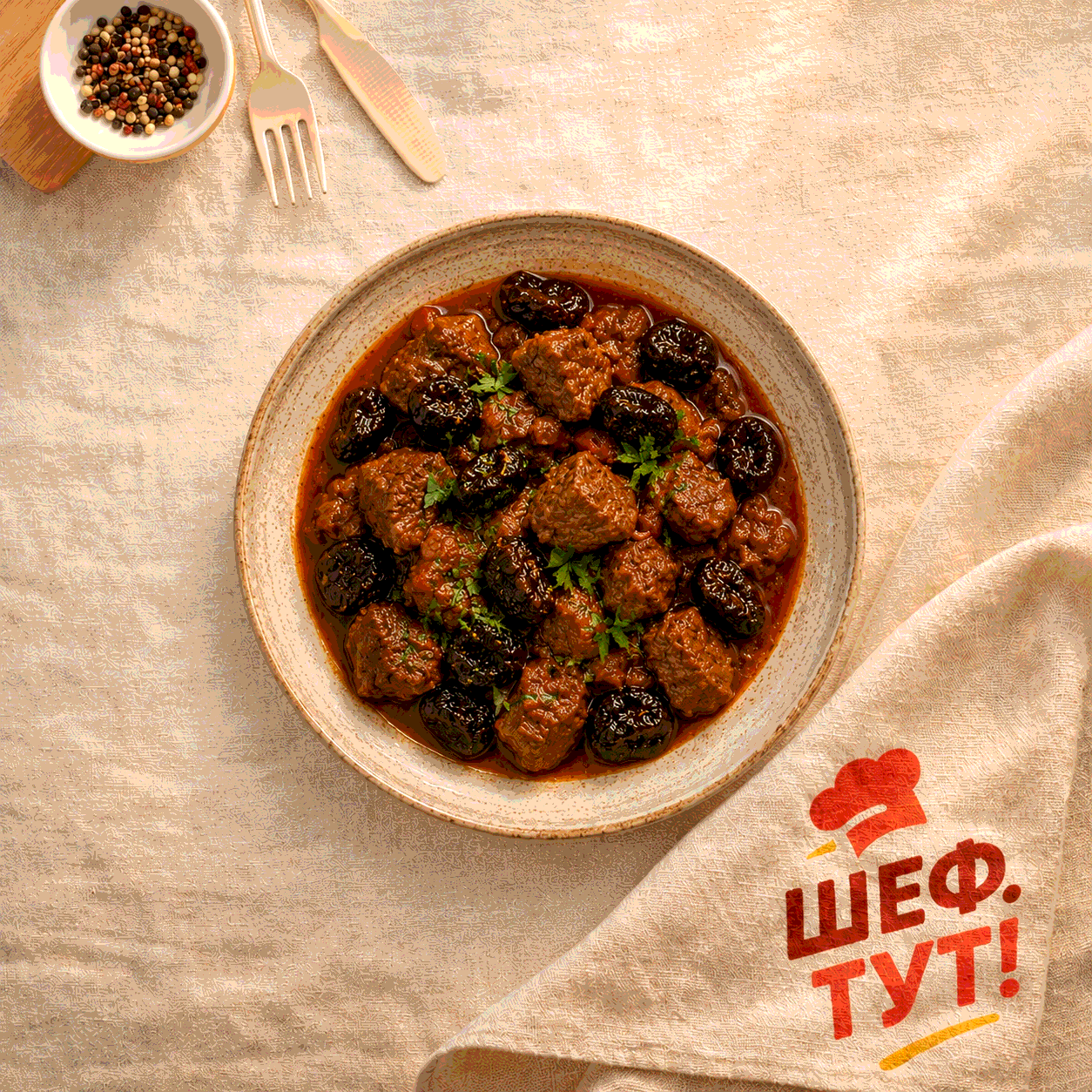 Говядина с черносливом