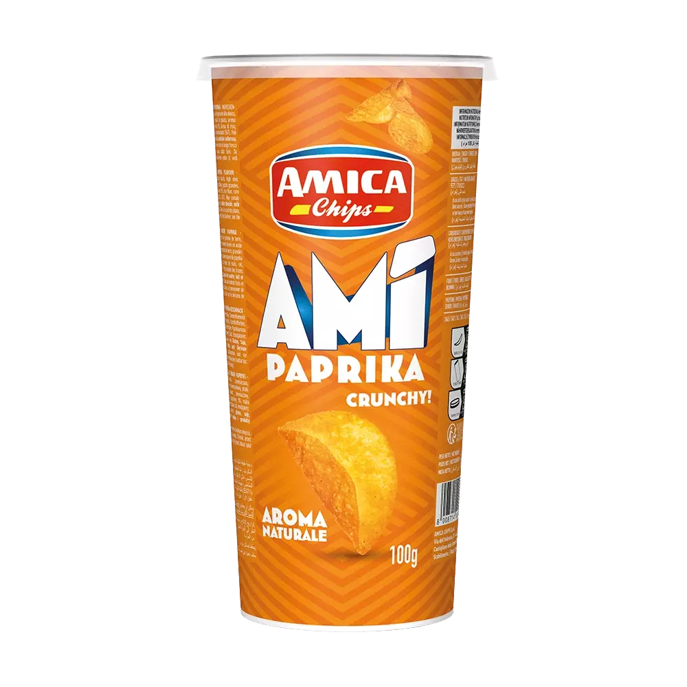 Снек соленый картофельный со вкусом паприки AMI, AMICA CHIPS, 0,100 кг (туба)