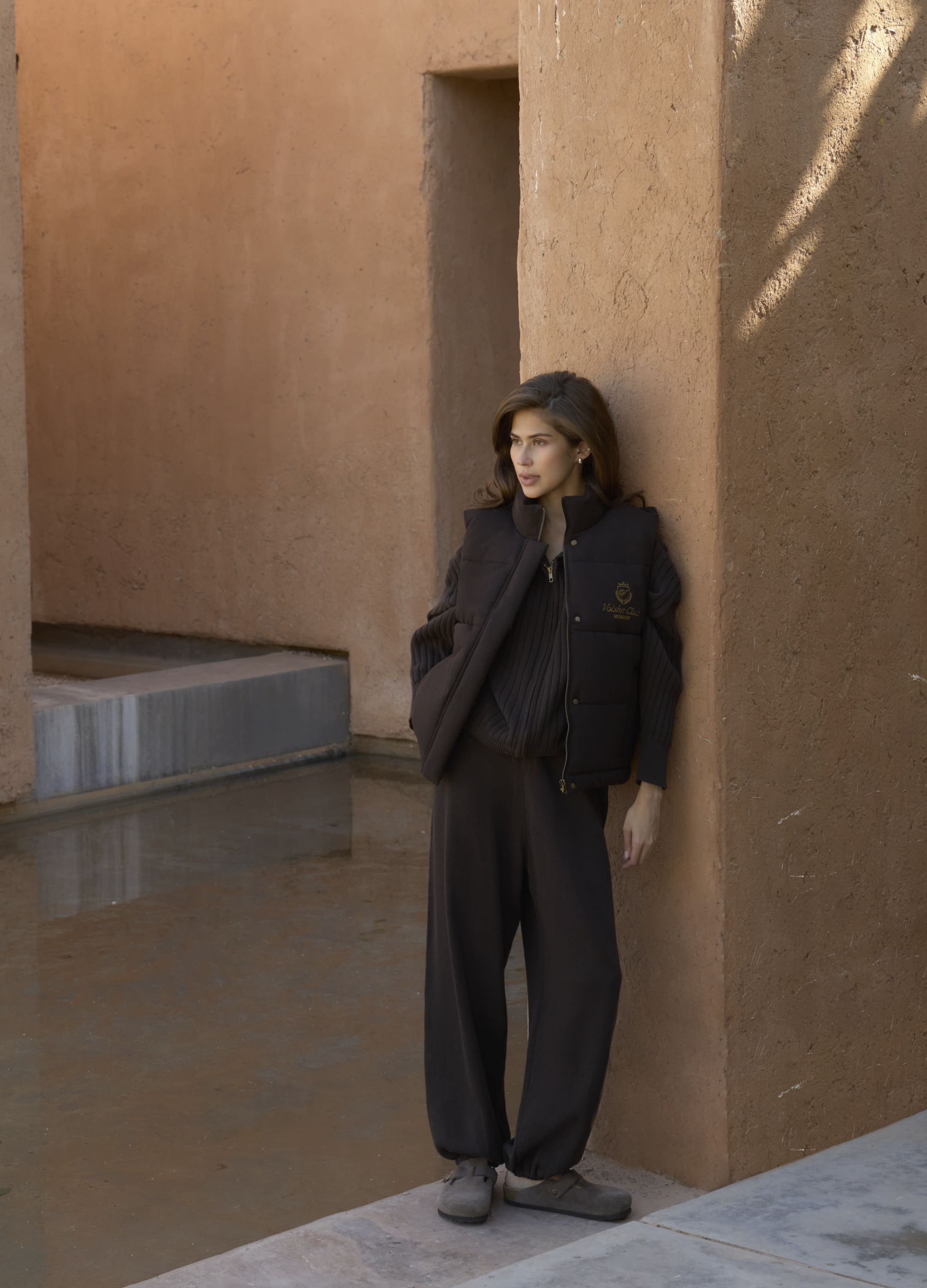 

Стёганый жилет из итальянской шерсти - Коричневый, Brown;коричневый