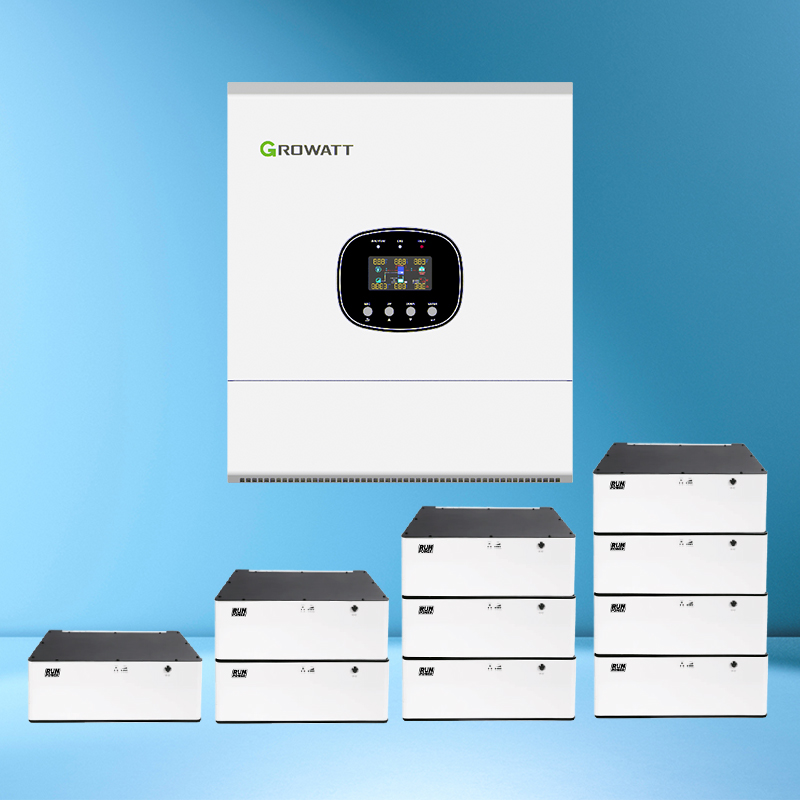 Источники бесперебойного питания 6 кВт Growatt SPE 6000 + аккумуляторы LiFePO₄ до 76.8 кВт⋅ч
