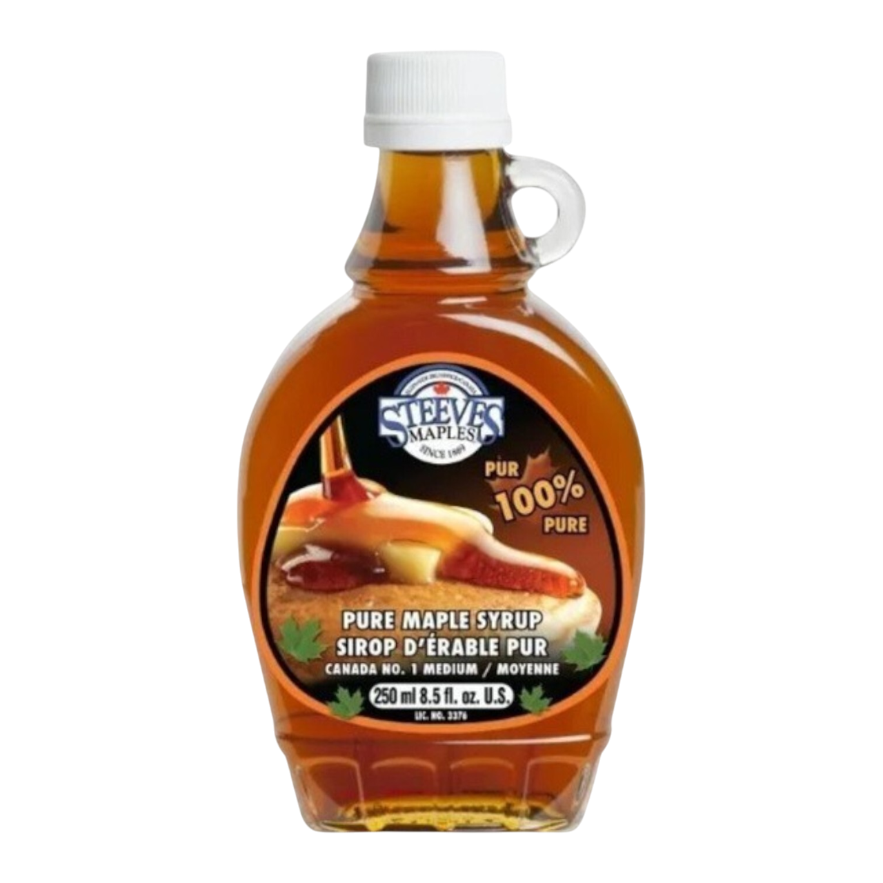 Сироп Кленовый натуральный «Steeves Maples» Natural Original Canadian Maple Taste Syrup, Стив Мэйплс, 0.25л, стекло