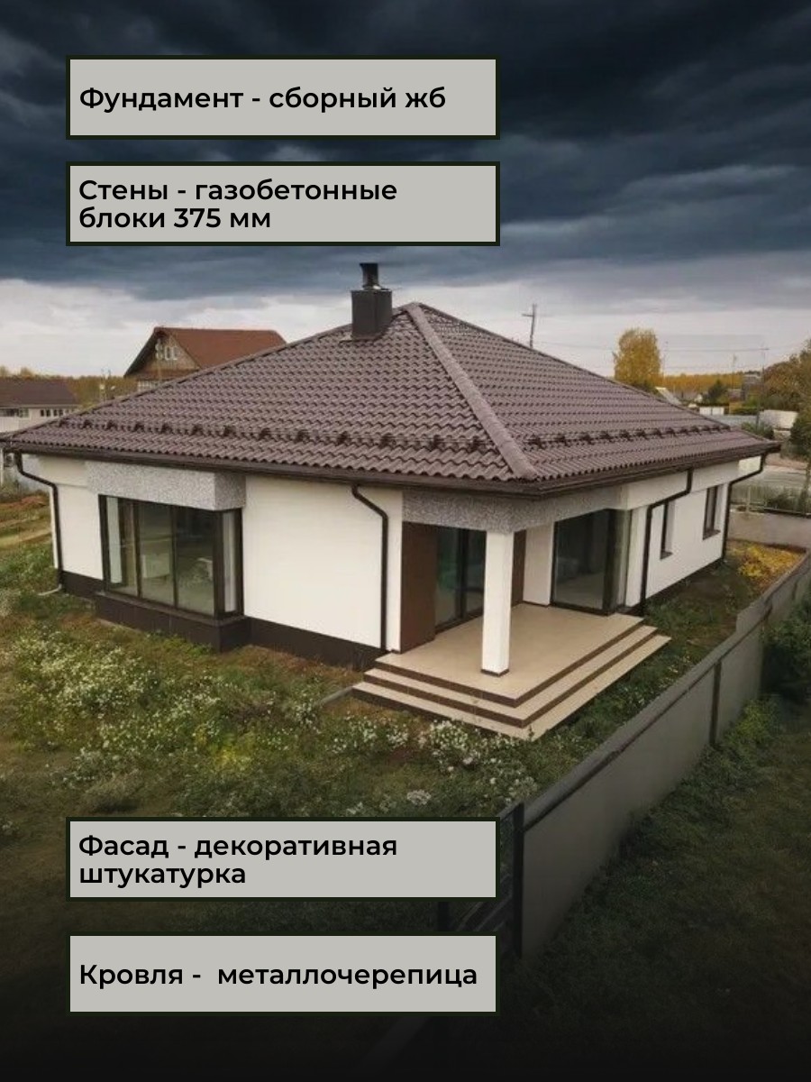 Проект дома 178 м2 / Газобетон / 1 этаж  — фото 5
