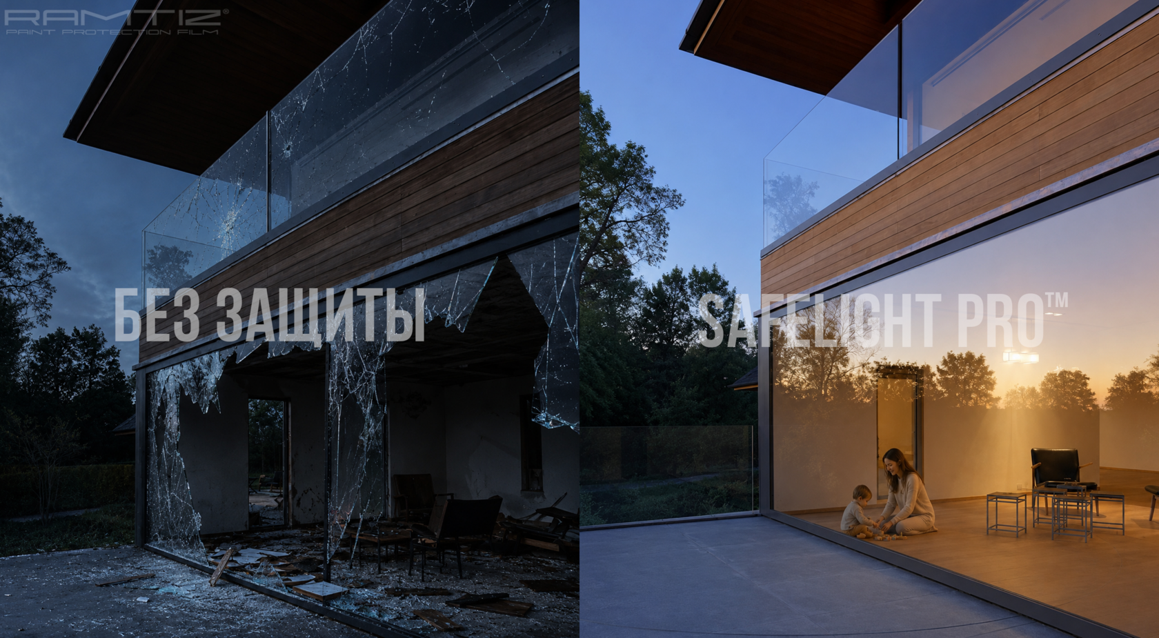 Противоосколочная пленка Ramtiz® SafeLight Pro™