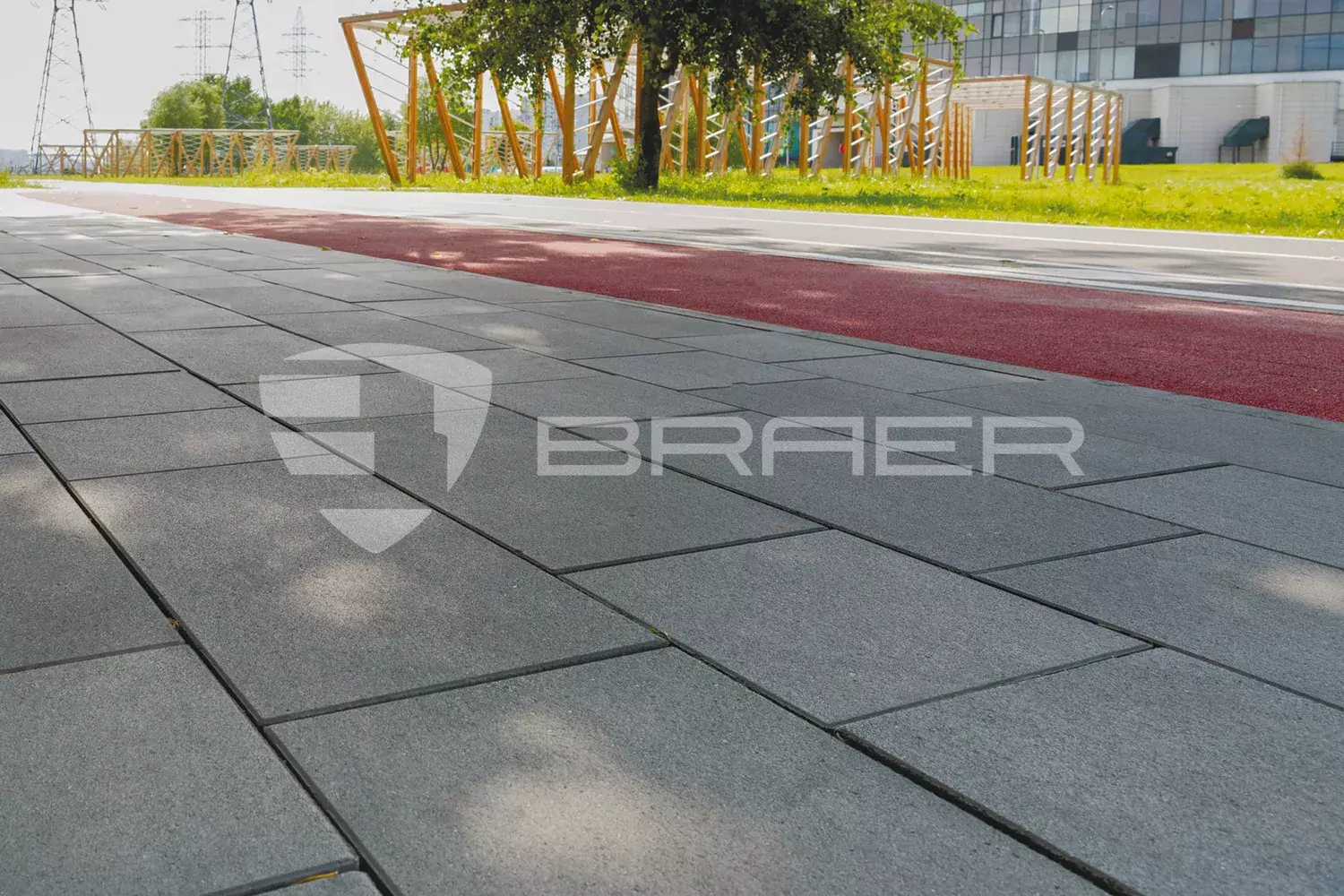 Мощение тротуарной плиткой BRAER