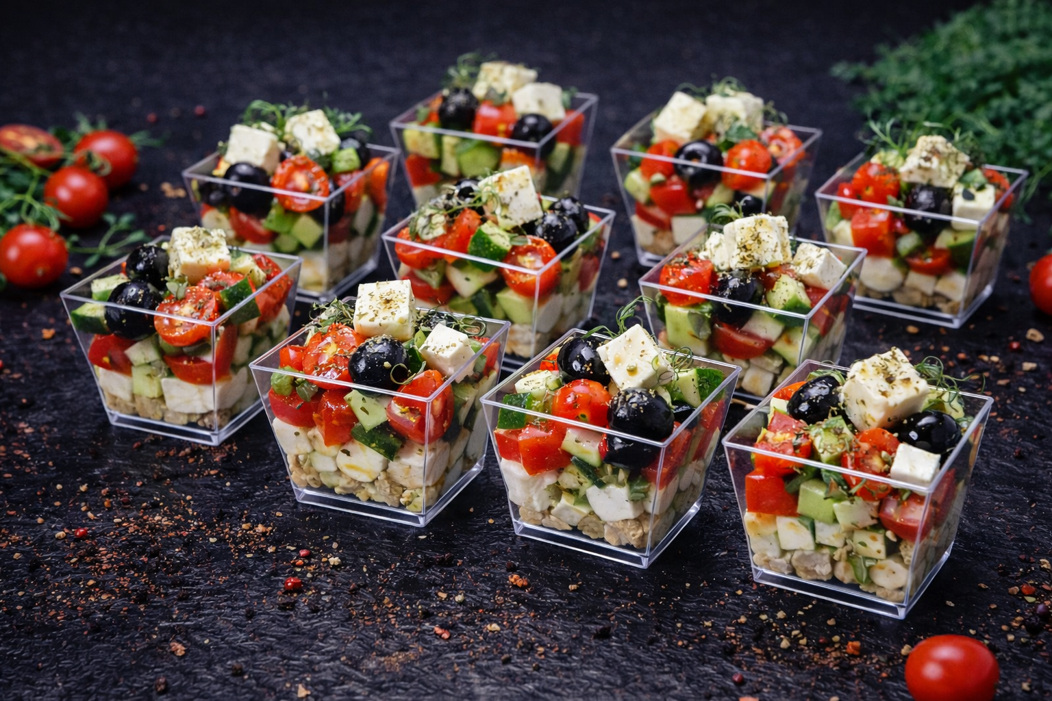 Греческий салат Мини-трайфлы | от 5 шт — 50 г