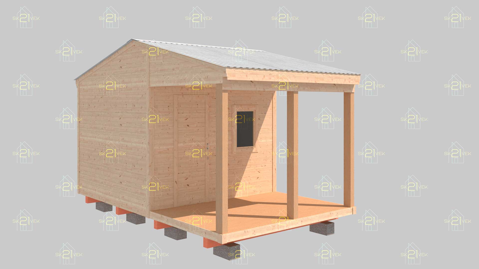 Хозблок для дачи 3х2 с верандой 3х2