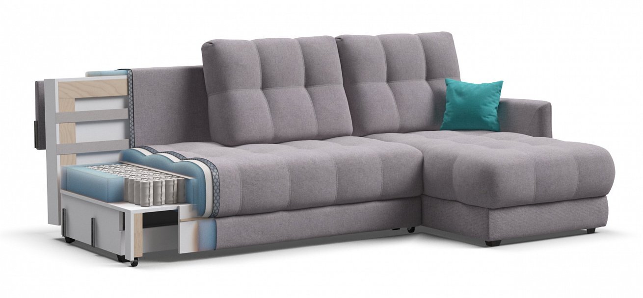 Угловой диван BOSS XL LOFT SE серого цвета в Калининграде купить сдоставкой — «Много Мебели»