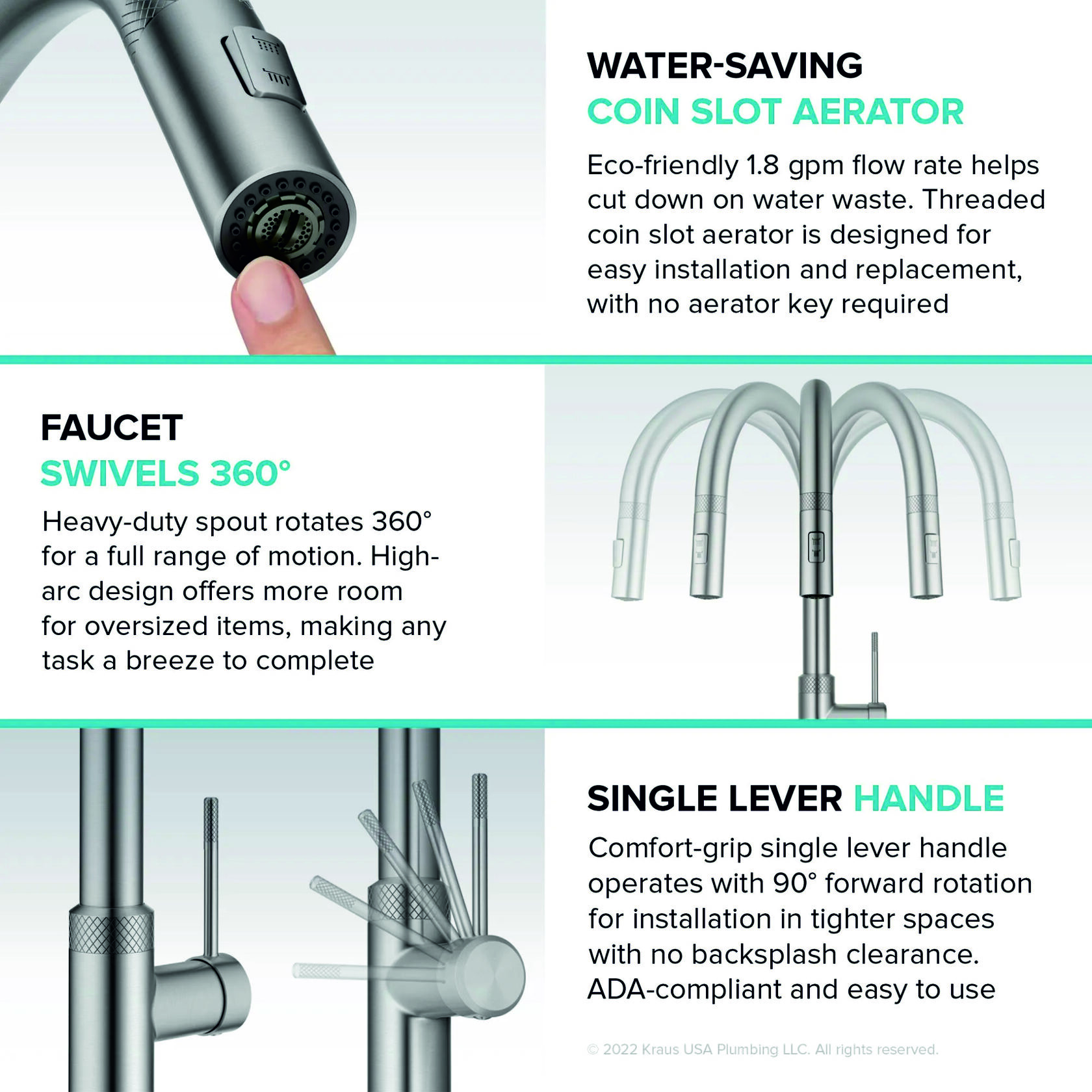 Кухонный смеситель Kraus KPF-2654BG - изображение 5