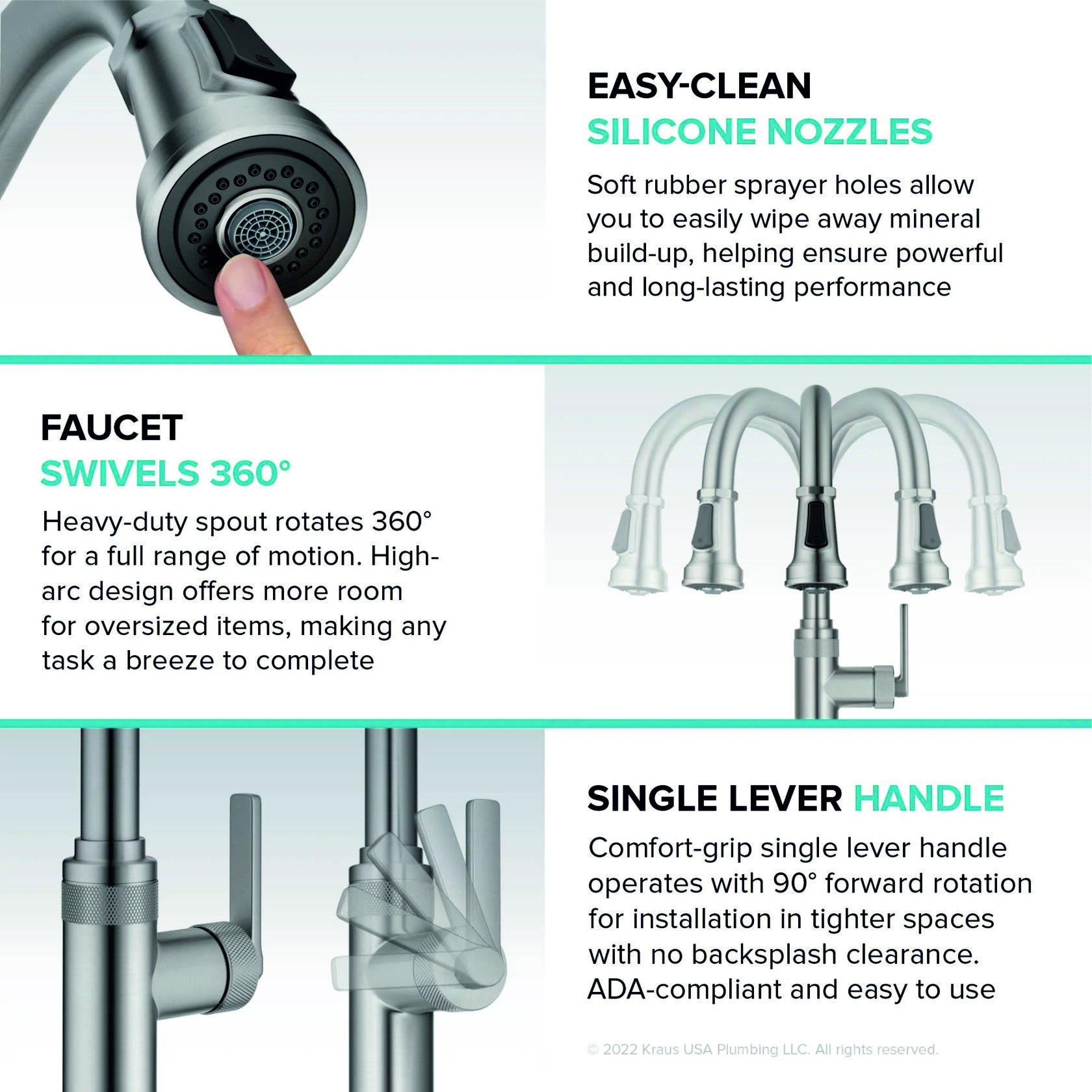 Кухонний змішувач Kraus KPF-4102MB - изображение 5