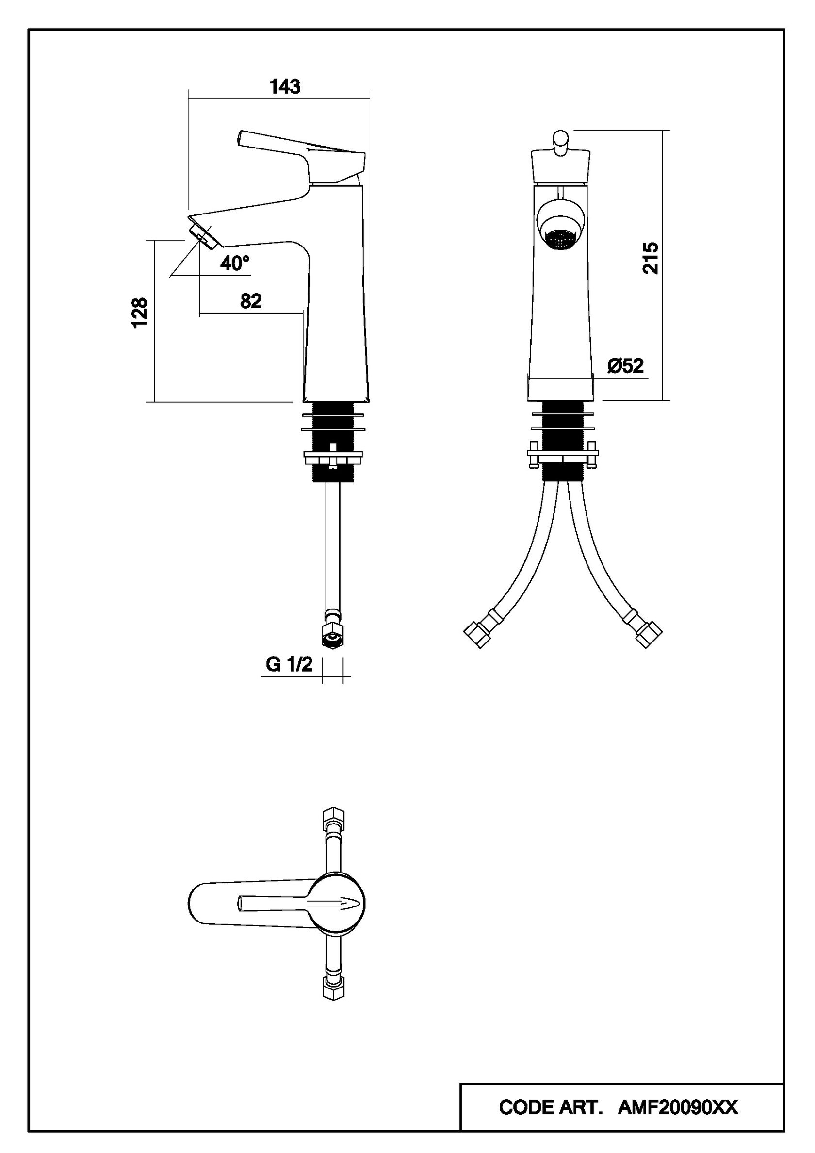 Cмеситель для раковины Solida схема