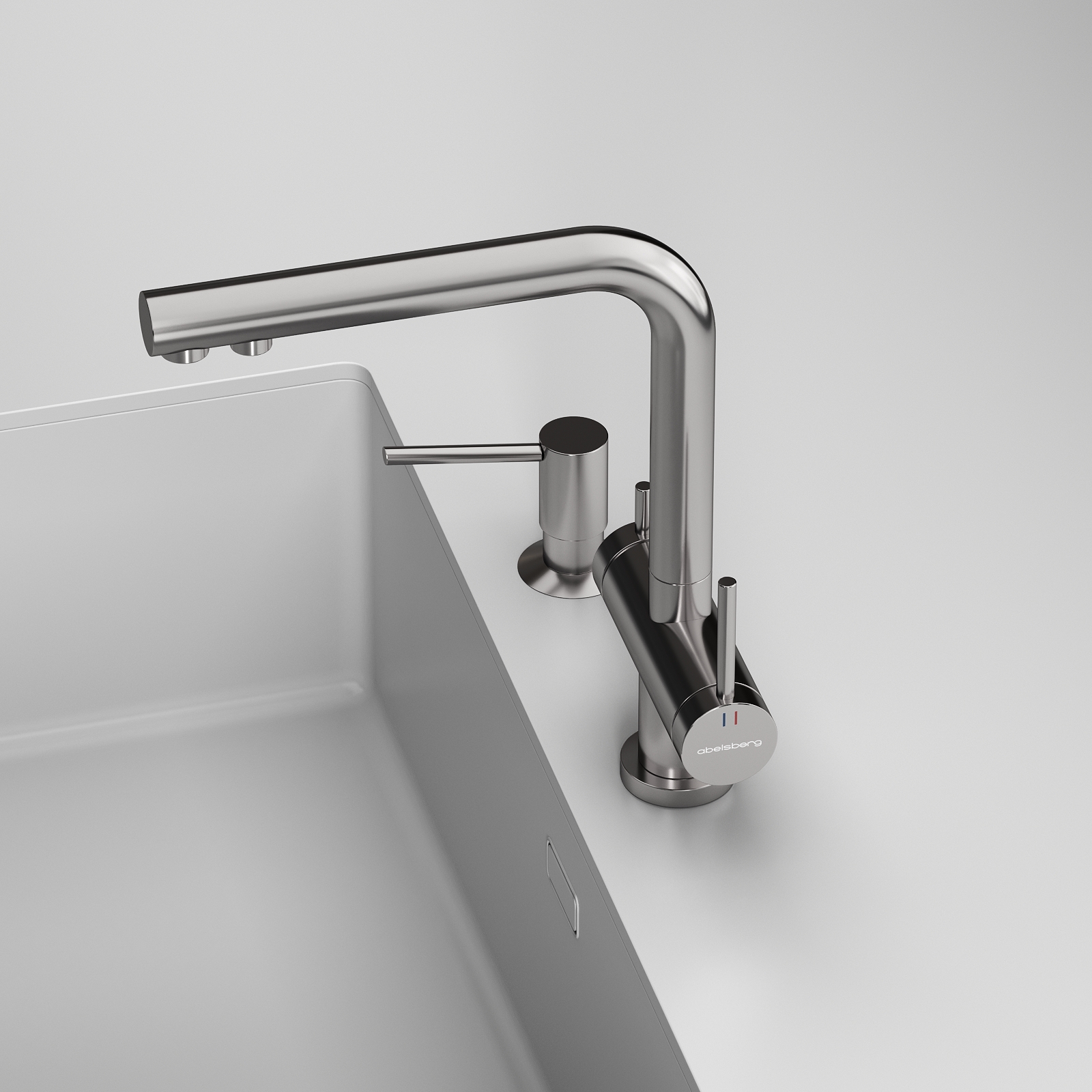 Смеситель для кухни Abelsberg Pura глянцевый с возможностью подключения фильтра для воды