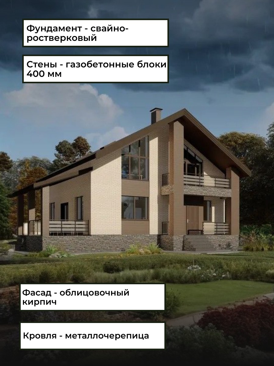 Проект дома 150 м2 / Газобетон / 2 этажа — фото 5