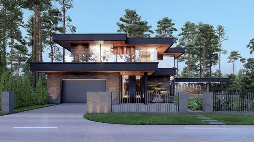 Визуализация проекта дома Райт КП-626 — в стиле Райт, фото 2
