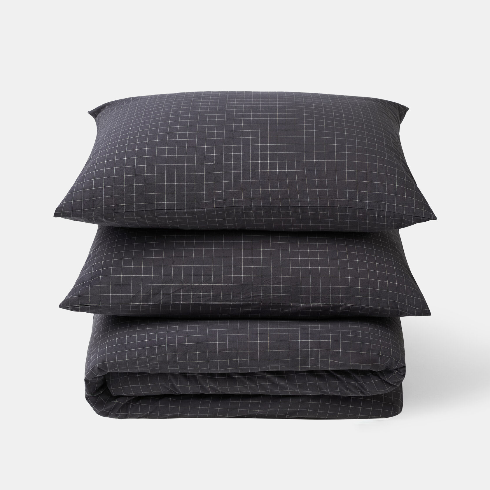 Комплект постельного белья из варёного хлопка в клетку Geometry Square - 150x200 2шт 13090₽