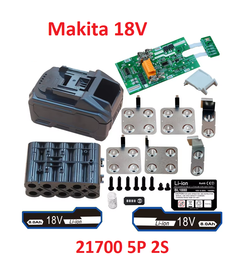 Корпус для аккумулятора Makita c BMS 18v (5S2P 21700) BL1880 BL1830b BL1850b BL1840