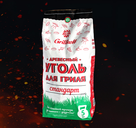 Древесный уголь, 5 кг Grillkoff