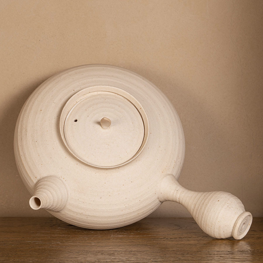 Чайник для кипячения воды чаочжоуский из белый глины для правой руки