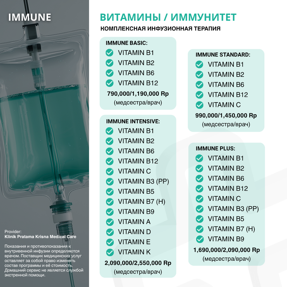 Витамины / иммунитет / восстановление – Состав программы