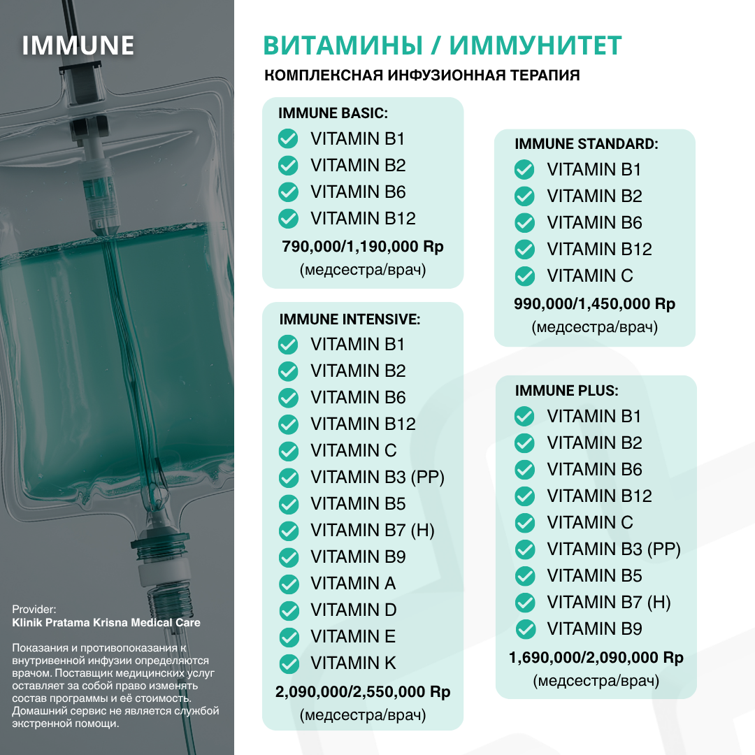Immune Package — Immune Intensive (Premium) (Nurse) — What's included