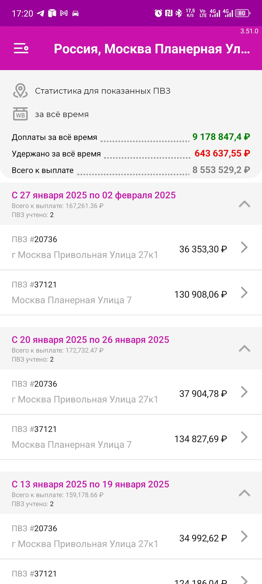 WB-МСК, Планерная
