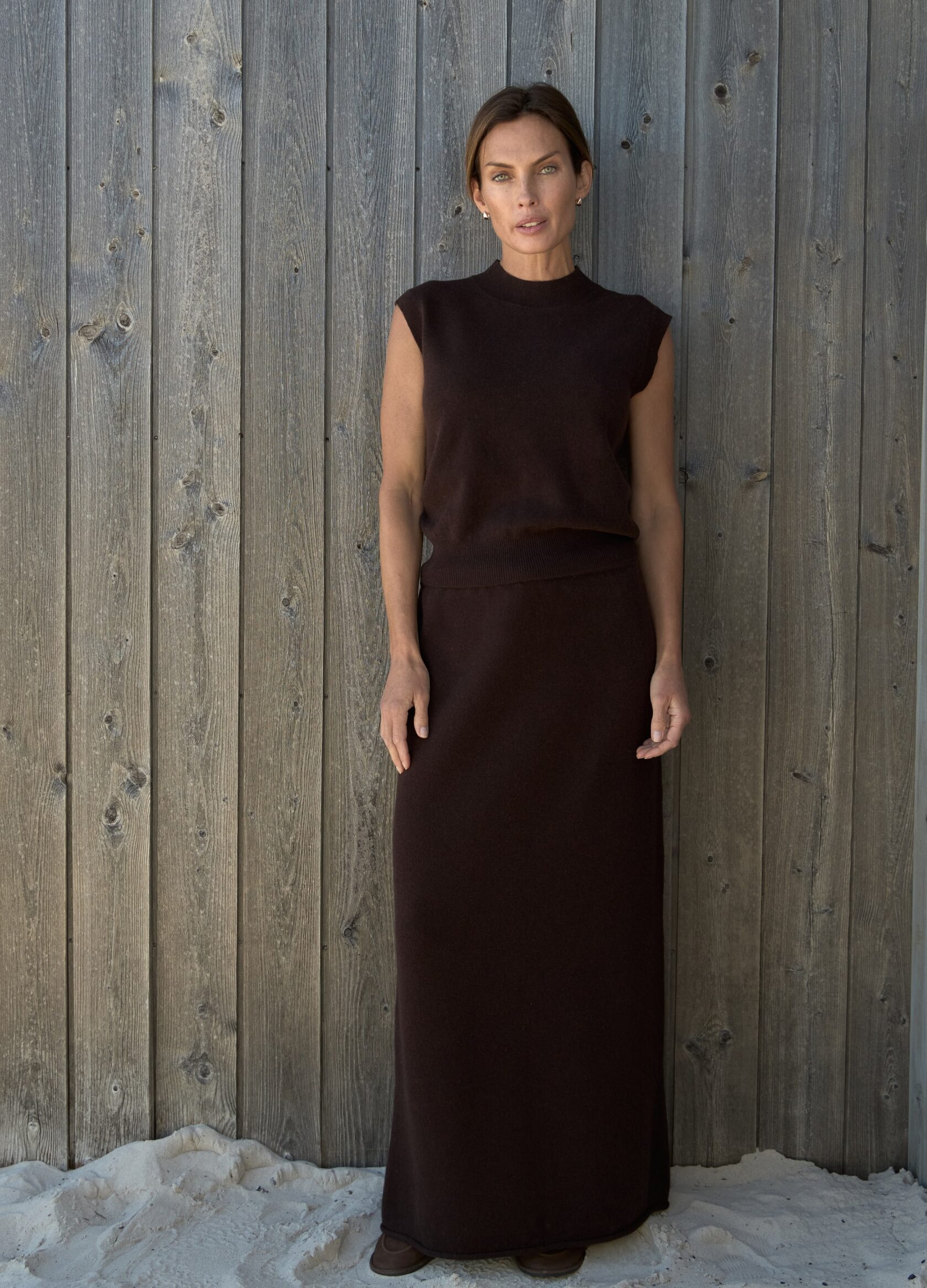 

Вязаный топ из 100% шерсти мериноса - Коричневый, Chocolate;коричневый