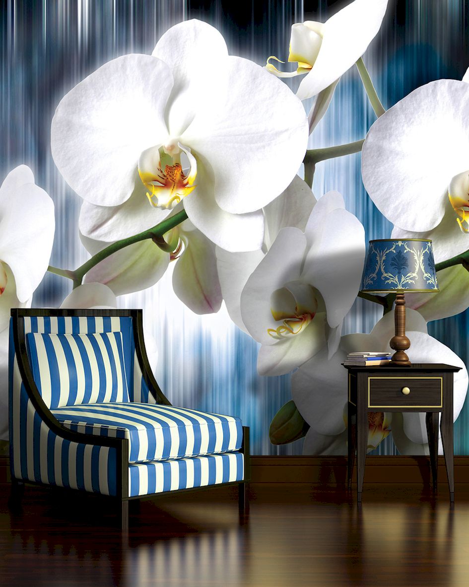 Фотообои орхидеи на стену в спальне