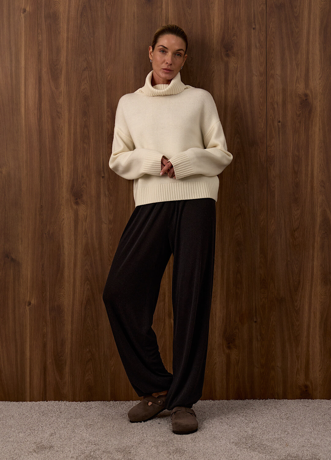 

Брюки из шерсти на резинке - Серые, Dark grey;серый