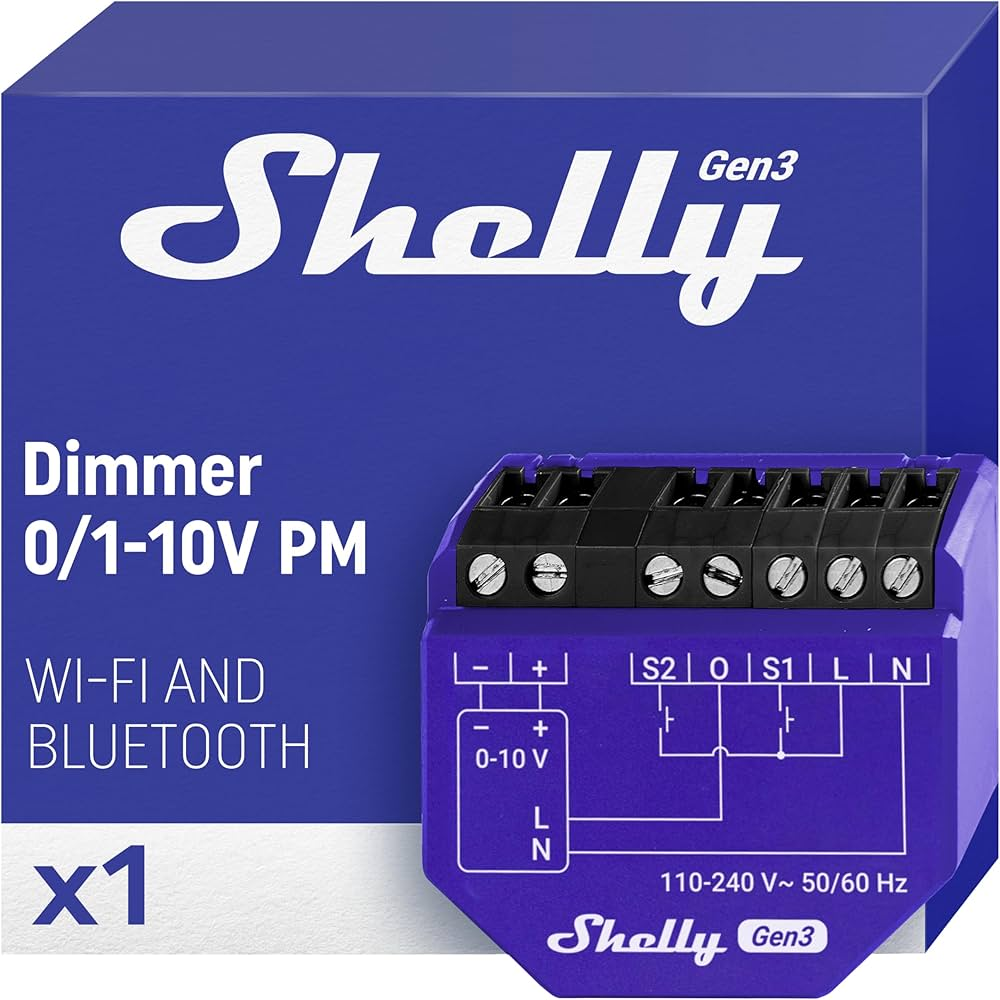 Маркировка и клеммы Shelly Dimmer 0/1–10V PM Gen3