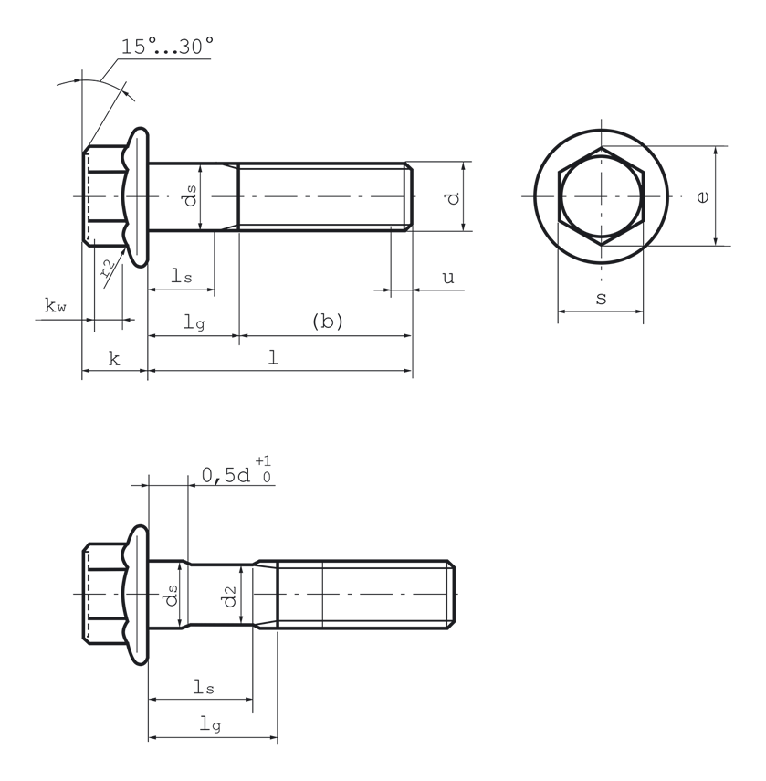 Чертеж болта 2 1