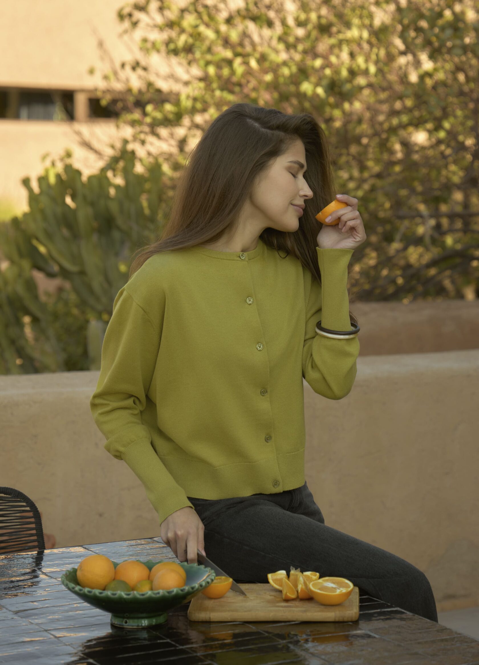 

Кардиган First Lady из мерсеризованного хлопка - Зелёный, Olive;зелёный