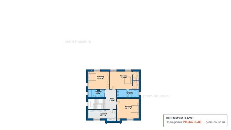 Планировка 2 этажа дома Дом с бассейном в классическом стиле, 342 м²— Премиум Хаус