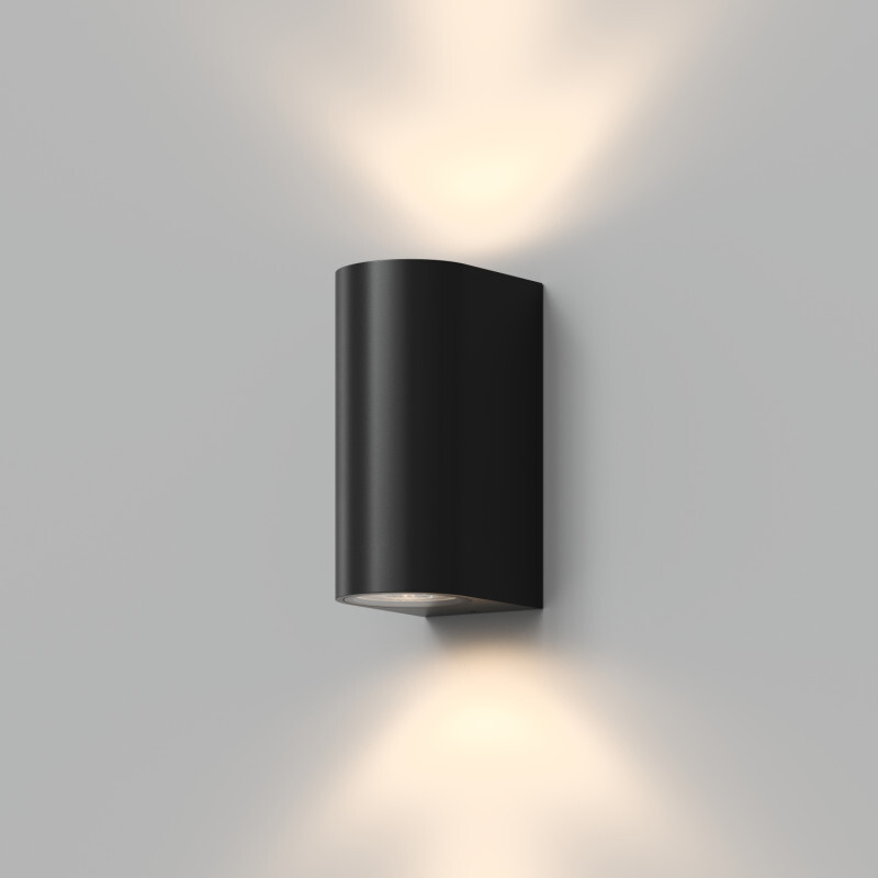 DK9791-BK Настенный уличный светильник NARVIK, IP44, 2хGU10 LED, до 15 Вт, черный, алюминий - вид 1