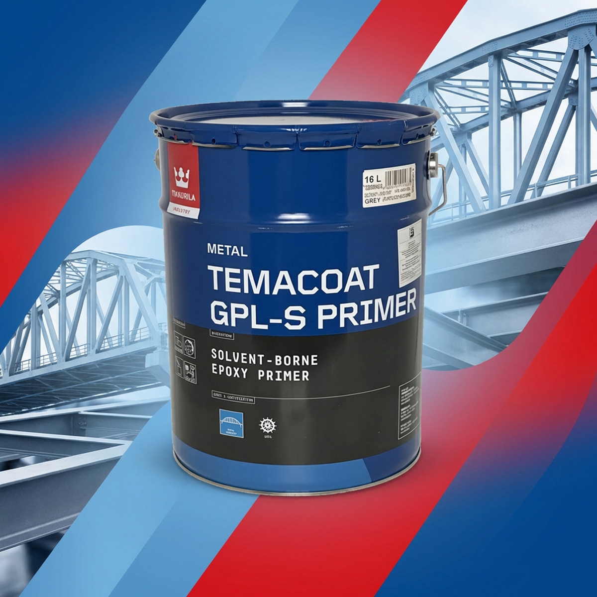 Temacoat GPL-S Primer TVH 14,4 л — двухкомпонентная толстослойная эпоксидная грунтовочная краска