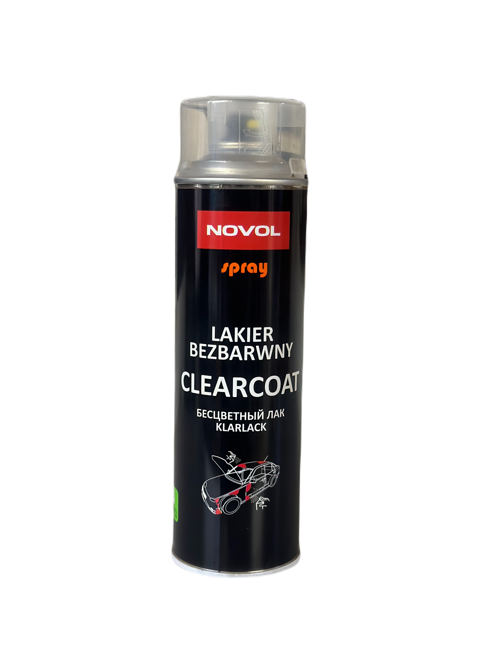 NOVOL SPRAY AKRYL TOPCOAT - черная МАТОВАЯ0,5л